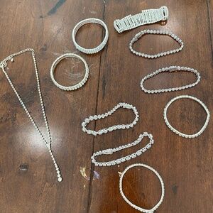 CLAIRE'S JEWELRY Elegant, Sparkly, One Necklace and Nine Bracelets